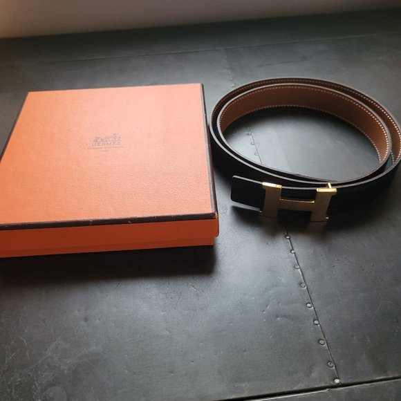 Hermès Epsom Swift Gold Constance H Reversible Leather Belt76 - Picture 2 of 7